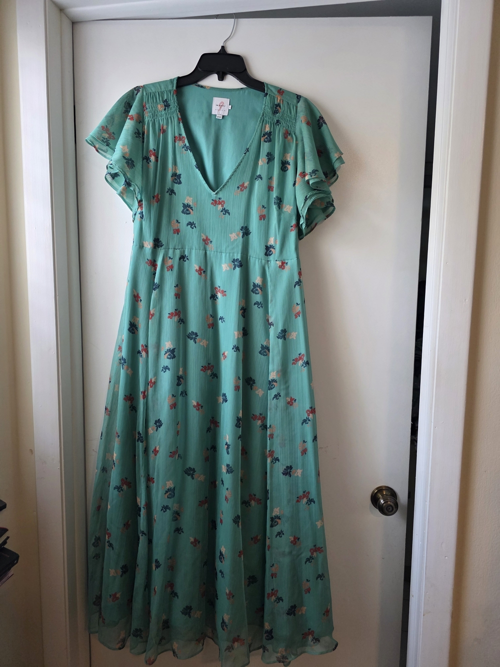 The Nines by HATCH Teal Midi Dress MATERNITY